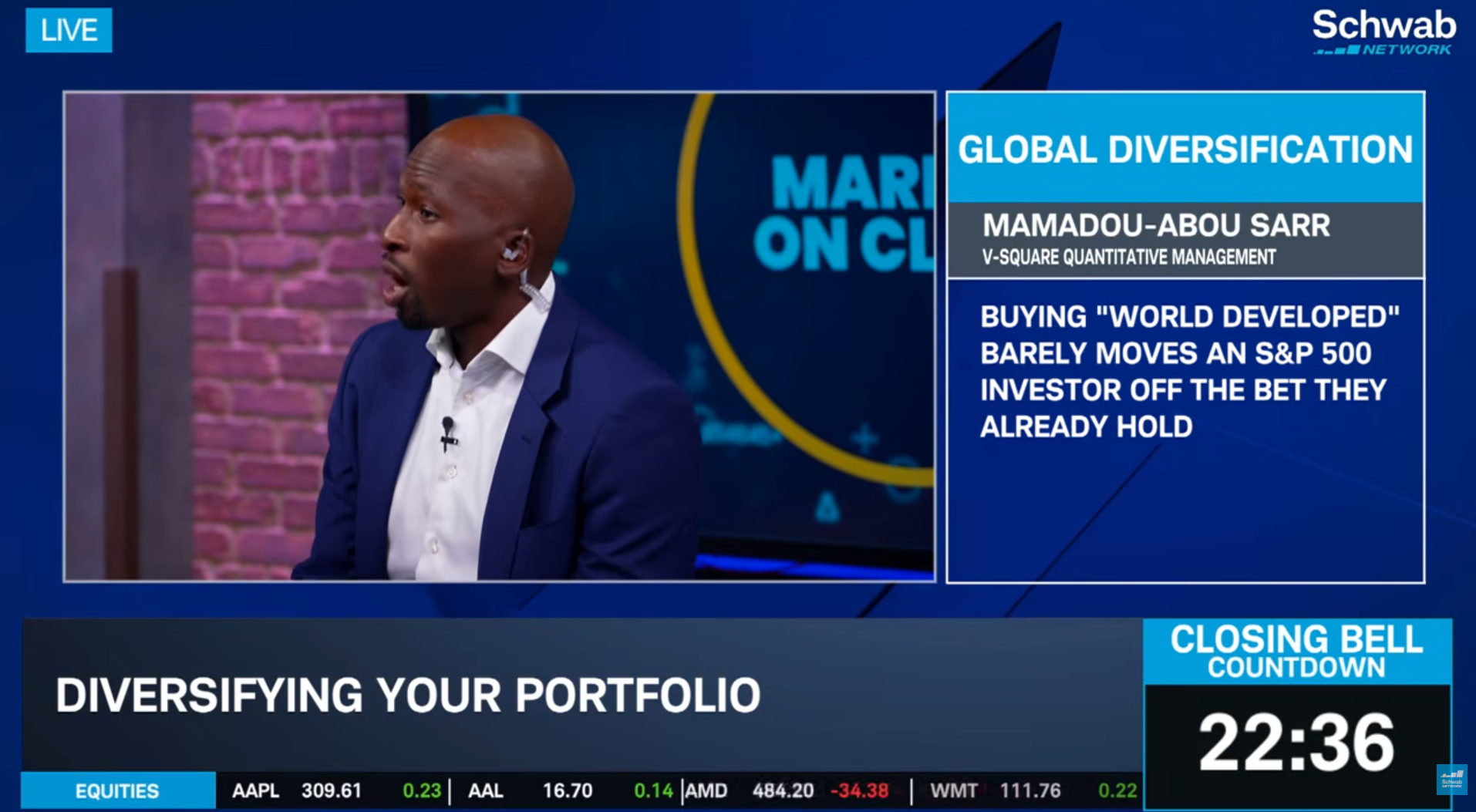 Mamadou-Abou Sarr talks diversifying your portfolio on Schwab's Market on Close